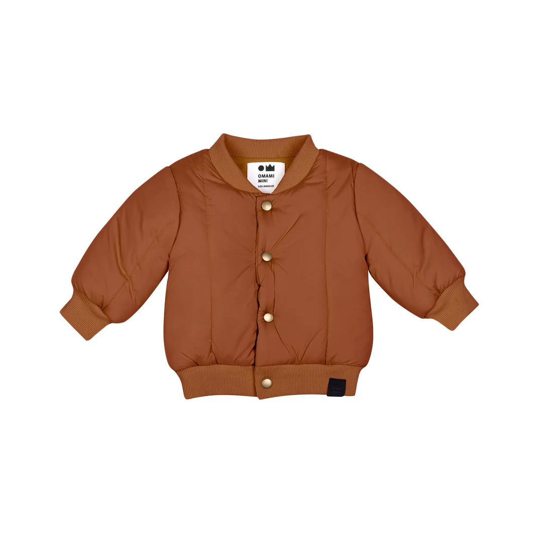 OMAMIMINI- BABY QUILTED BOMBER JACKET IN BLACK