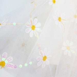 DOE A DEAR- SNOW WHITE MESH DAISY TUTU