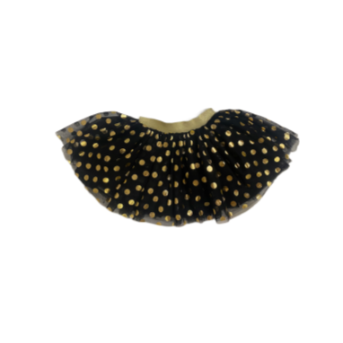 DOE A DEAR- BLACK TULLE SKIRT W/ GOLD POLKA DOTS