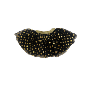 DOE A DEAR- BLACK TULLE SKIRT W/ GOLD POLKA DOTS