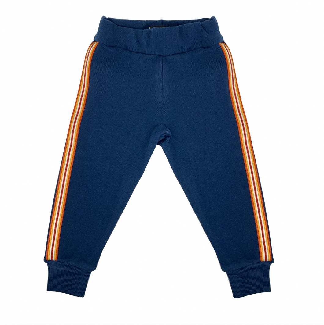 WEE MONSTER- BLUES JOGGERS W/ ORANGE TRIM