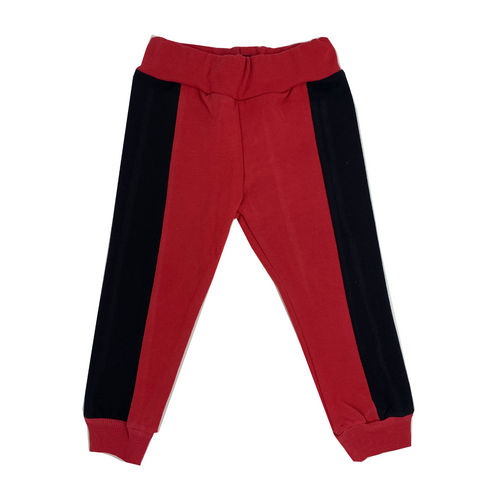WEE MONSTER- RED AND BLACK JOGGERS