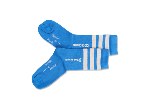 WANDER-N-WONDER- BLUE STRIPE SOCKS