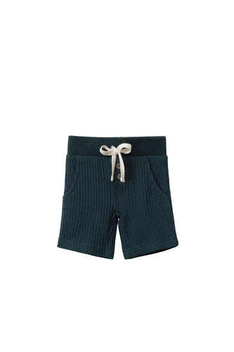 JAMIE KAY- ORGANIC COTTON WAFFLE SHORTS IN HERON