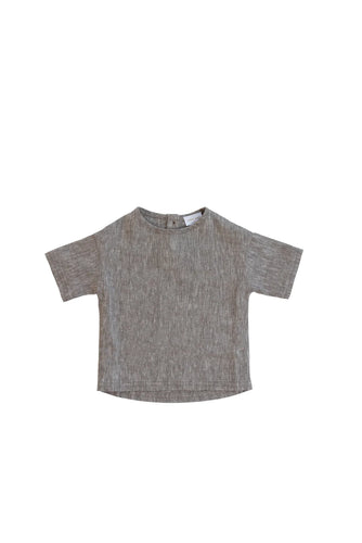 JAMIE KAY- NOLAN LINEN/COTTON TOP IN FOG