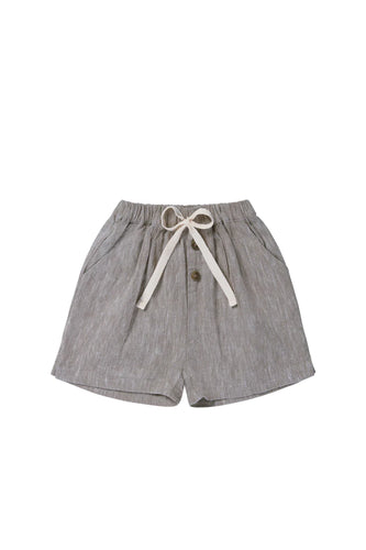 JAMIE KAY- NOLAN LINEN/COTTON SHORTS  IN FOG