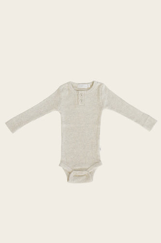 JAMIE KAY- ORGANIC ESSENTIAL BODYSUIT IN OATMEAL MERLE