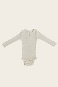 JAMIE KAY- ORGANIC ESSENTIAL BODYSUIT IN OATMEAL MERLE
