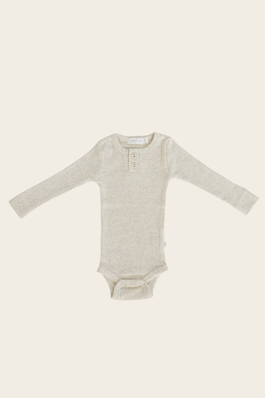 JAMIE KAY- ORGANIC ESSENTIAL BODYSUIT IN OATMEAL MERLE