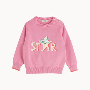 THE BONNIE MOB- PINK STAR KNIT SWEATER