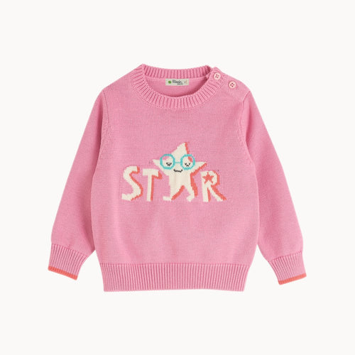 THE BONNIE MOB- PINK LALA KNIT SWEATER (KIDS)
