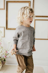 JAMIE KAY- NOLAN LINEN/COTTON TOP IN FOG