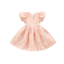 OMAMIMINI- FIT & FLARE DRESS WITH PUFF SLEEVES IN PINK