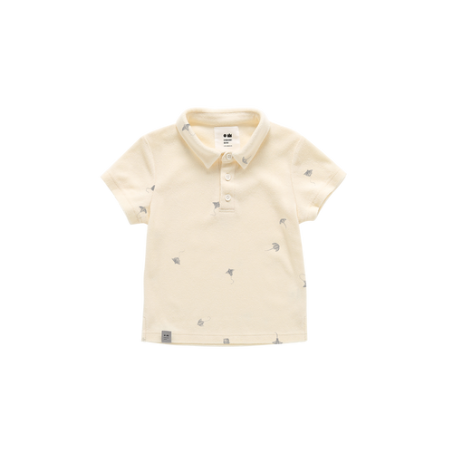 OMAMIMINI- CREAM STINGRAY POLO SHIRT
