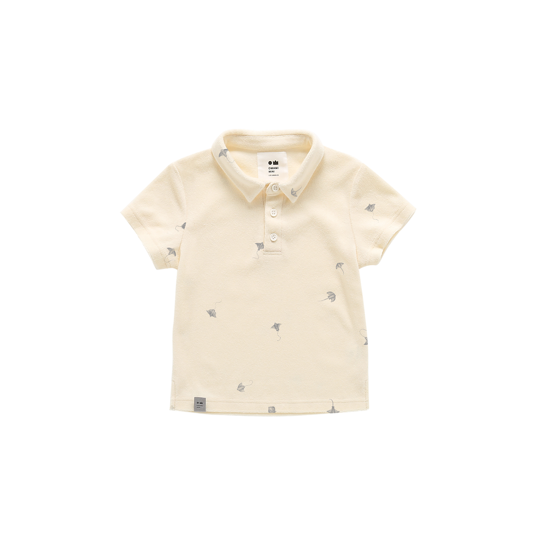 OMAMIMINI- CREAM STINGRAY POLO SHIRT