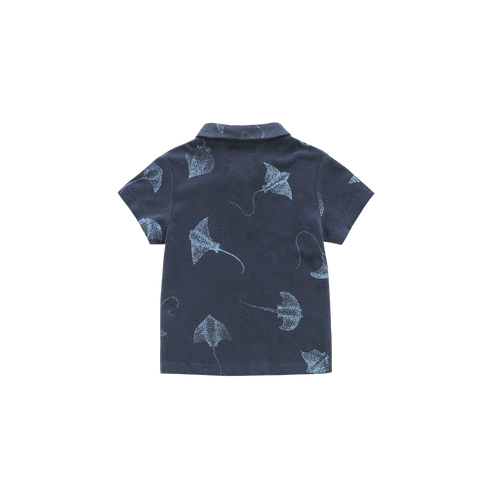OMAMIMINI- NAVY STINGRAY POLO SHIRT