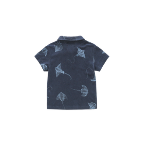 OMAMIMINI- NAVY STINGRAY POLO SHIRT