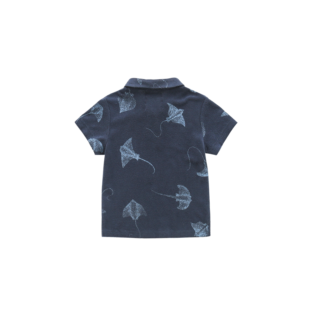 OMAMIMINI- NAVY STINGRAY POLO SHIRT
