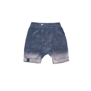 OMAMIMINI- DROP CROTCH DENIM SHORTS IN NAVY