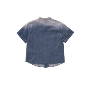 OMAMIMINI- DENIM BUTTON UP SHIRT IN NAVY