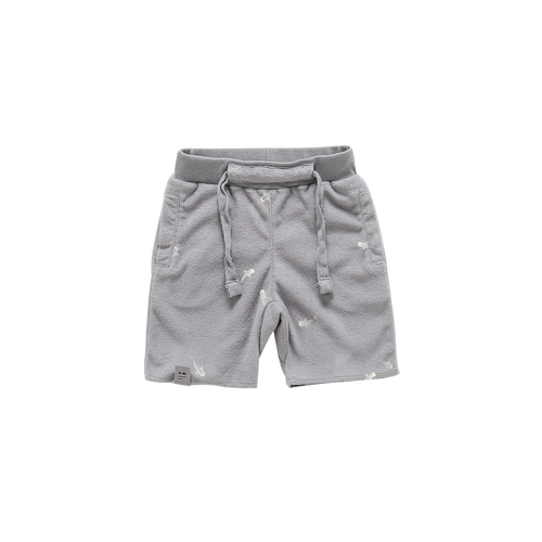 OMAMIMINI- GREY PRINTED TERRY CLOTH SHORTS