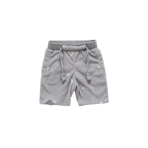 OMAMIMINI- GREY PRINTED TERRY CLOTH SHORTS