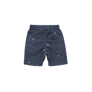 OMAMIMINI- NAVY PRINTED TERRY CLOTH SHORTS