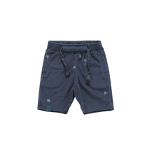 OMAMIMINI- NAVY PRINTED TERRY CLOTH SHORTS