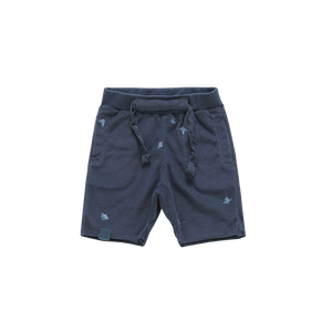 OMAMIMINI- NAVY PRINTED TERRY CLOTH SHORTS