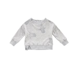 OMAMIMINI- BABY TERRY GREY WHALE SHARKS PRINT SWEATSHIRT