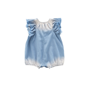 OMAMIMINI- BABY DENIM BUBBLE ROMPER CHAMBRAY