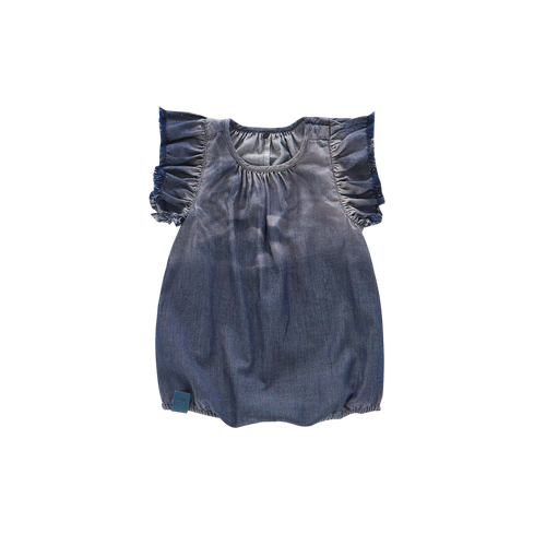 OMAMIMINI- BABY DENIM BUBBLE ROMPER
