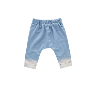 OMAMIMINI- BABY DENIM JOGGERS WITH FRONT PLEATS IN CHAMBRAY