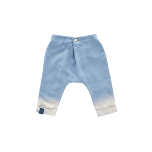 OMAMIMINI- BABY DENIM JOGGERS WITH FRONT PLEATS IN CHAMBRAY