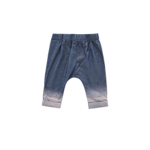 OMAMIMINI- BABY DENIM JOGGERS WITH FRONT PLEATS IN NAVY