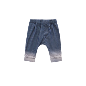 OMAMIMINI- BABY DENIM JOGGERS WITH FRONT PLEATS IN NAVY