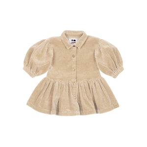OMAMIMINI- BABY CORDUROY SHIRT DRESS IN BEIGE