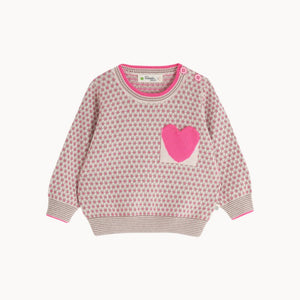 THE BONNIE MOB- PARIS BIRDSEYE JACQUARD SWEATER IN GREY