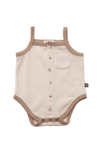 PETITE HAILEY- WAFFLE BABY ONESIE INCREAM