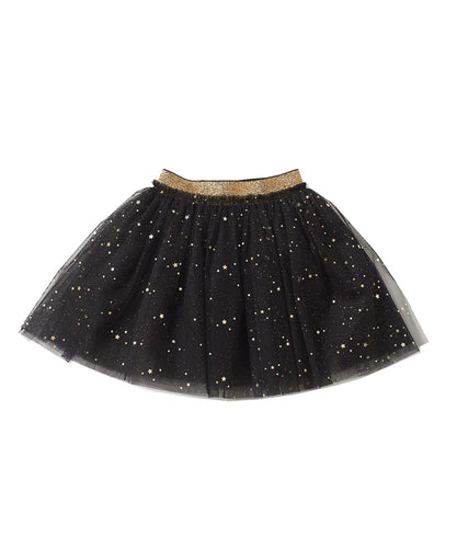 PETITE HAILEY- STAR GLITTER TUTU SKIRT IN BLACK