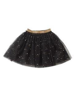 PETITE HAILEY- STAR GLITTER TUTU SKIRT IN BLACK