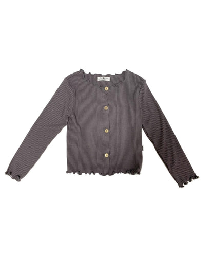 PETITE HAILEY- GLITTER CARDIGAN IN CHARCOAL