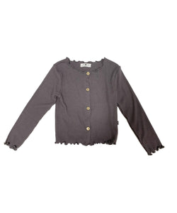 PETITE HAILEY- GLITTER CARDIGAN IN CHARCOAL