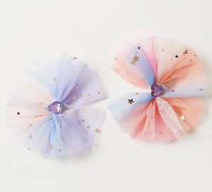 PETITE HAILEY- SMALL PINK MULTI PASTEL BOW CLIP