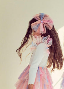 PETITE HAILEY- SMALL PINK MULTI PASTEL BOW CLIP