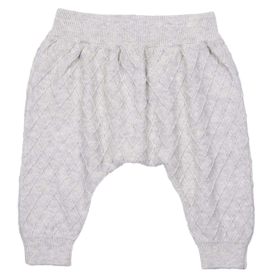 MIKI MIETTE- DOVE GRAY KNIT PANTS
