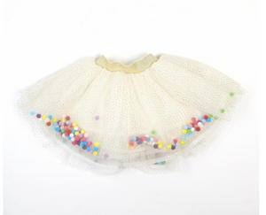 DOE A DEAR- WHITE POM POM TUTU