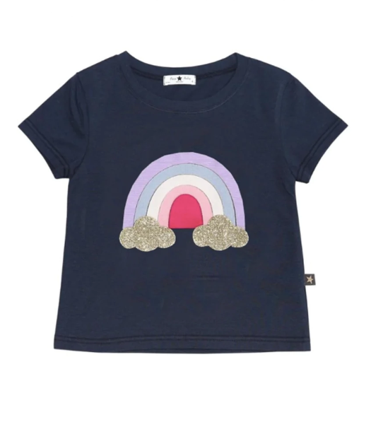PETITE HAILEY - BASIC RAINBOW TEE NAVY