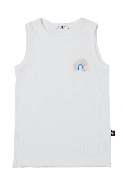 PETITE HAILEY- RAINBOW TANK IN WHITE