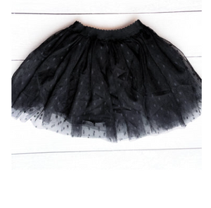 DOE A DEAR- BLACK TULLE SKIRT W BLACK DOTS